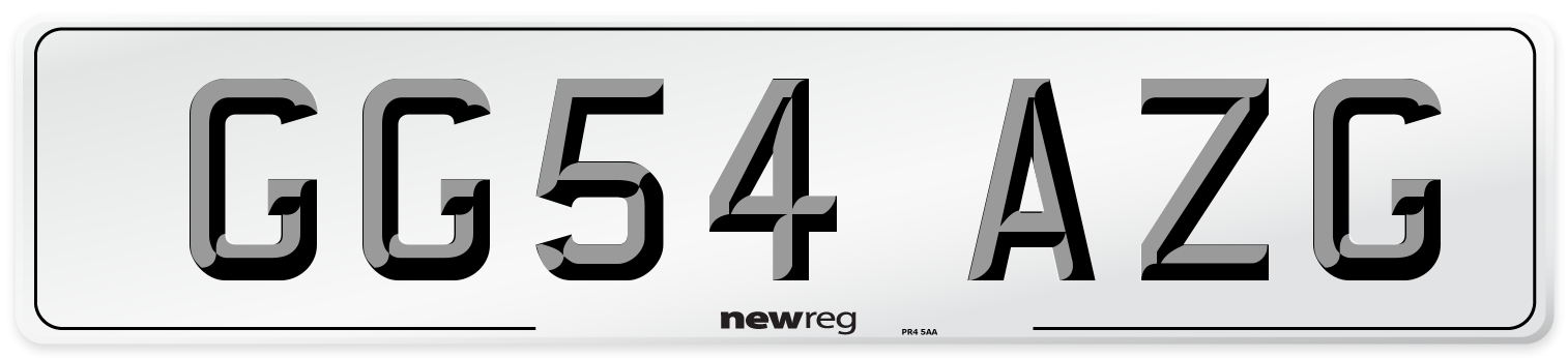 GG54 AZG Number Plate from New Reg